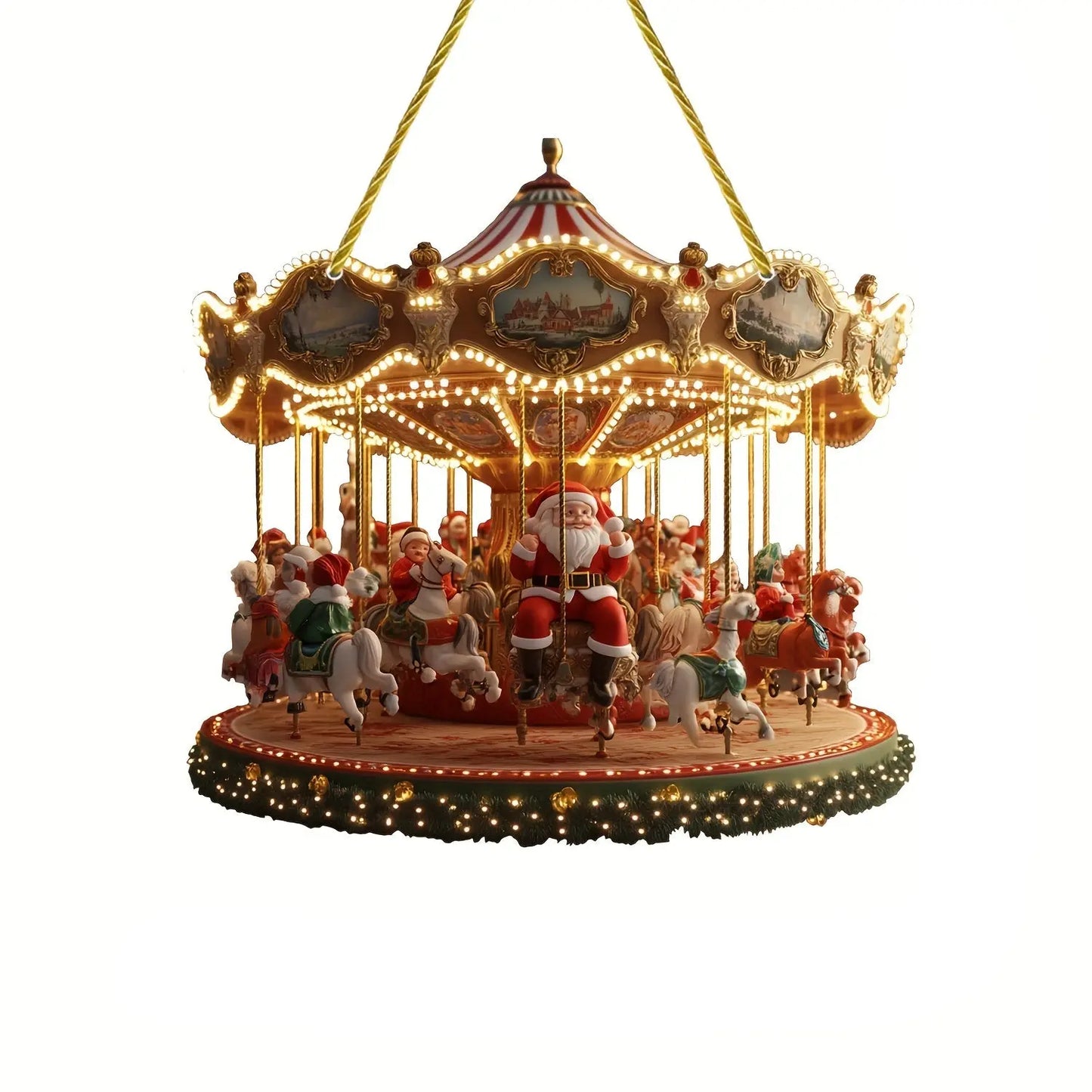 Santa Claus Carousel Acrylic Sun Catcher – Hanging Decor-0