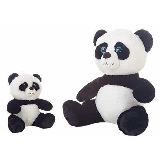 Mysigt panda gosedjur 55 cm från BigBuy Fun i svart och vitt med blå ögon