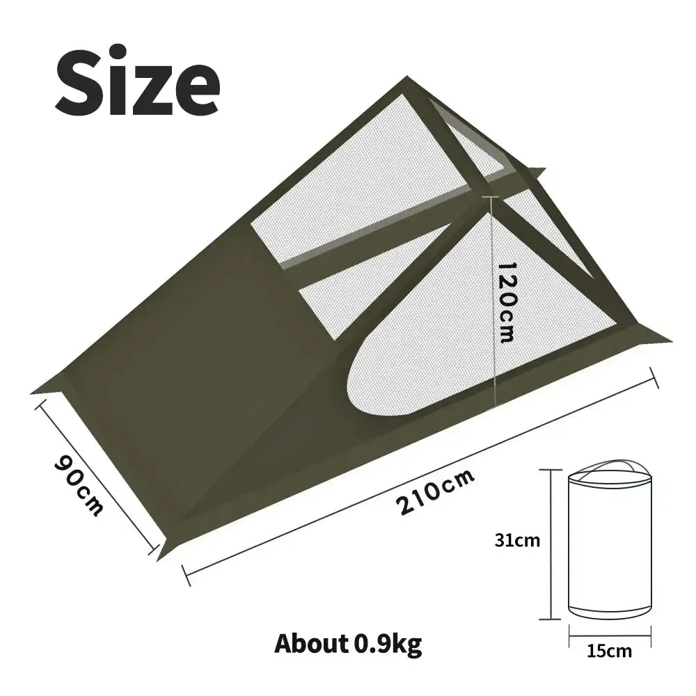 Airy 1 Mesh Tent Backpacking Shelter with Dual Doors Green-4