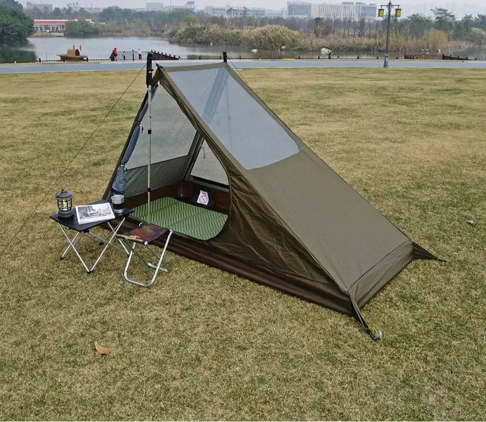 Airy 1 Mesh Tent Backpacking Shelter with Dual Doors Green-2