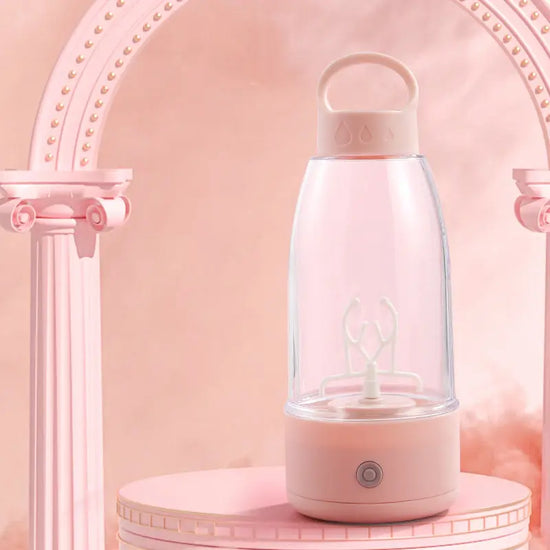 Elegant automatisk shakerflaska med USB-laddning i rosa för smidiga protein- och smoothieblandningar