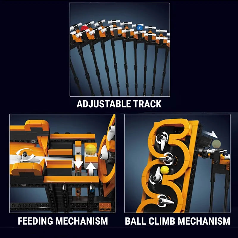 Motorised GBC Harp Track Marble Run 1508pcs RBrickstem®