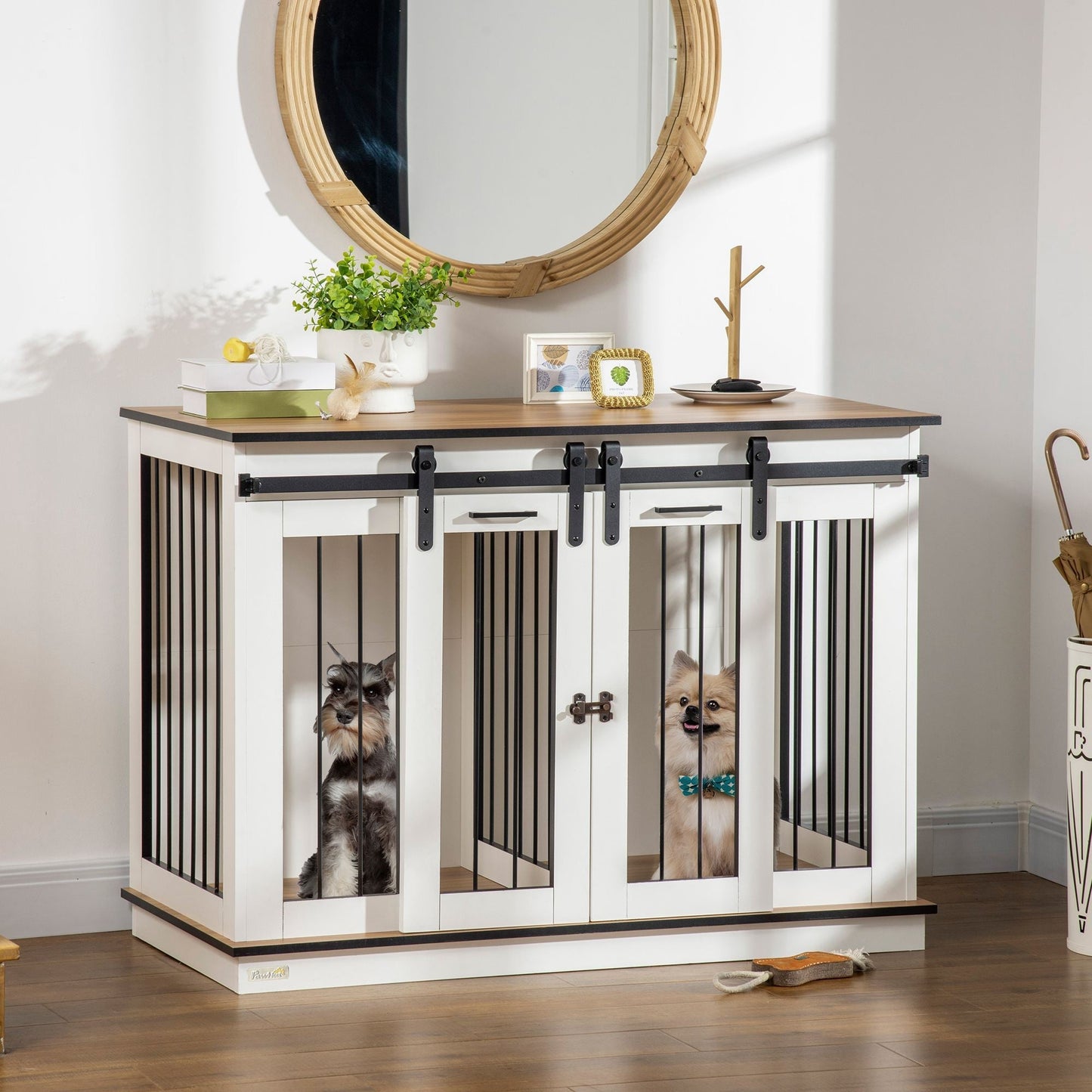 Dog Crate Furniture for Large Dogs, Double Dog Cage for Small Dogs AOSOM