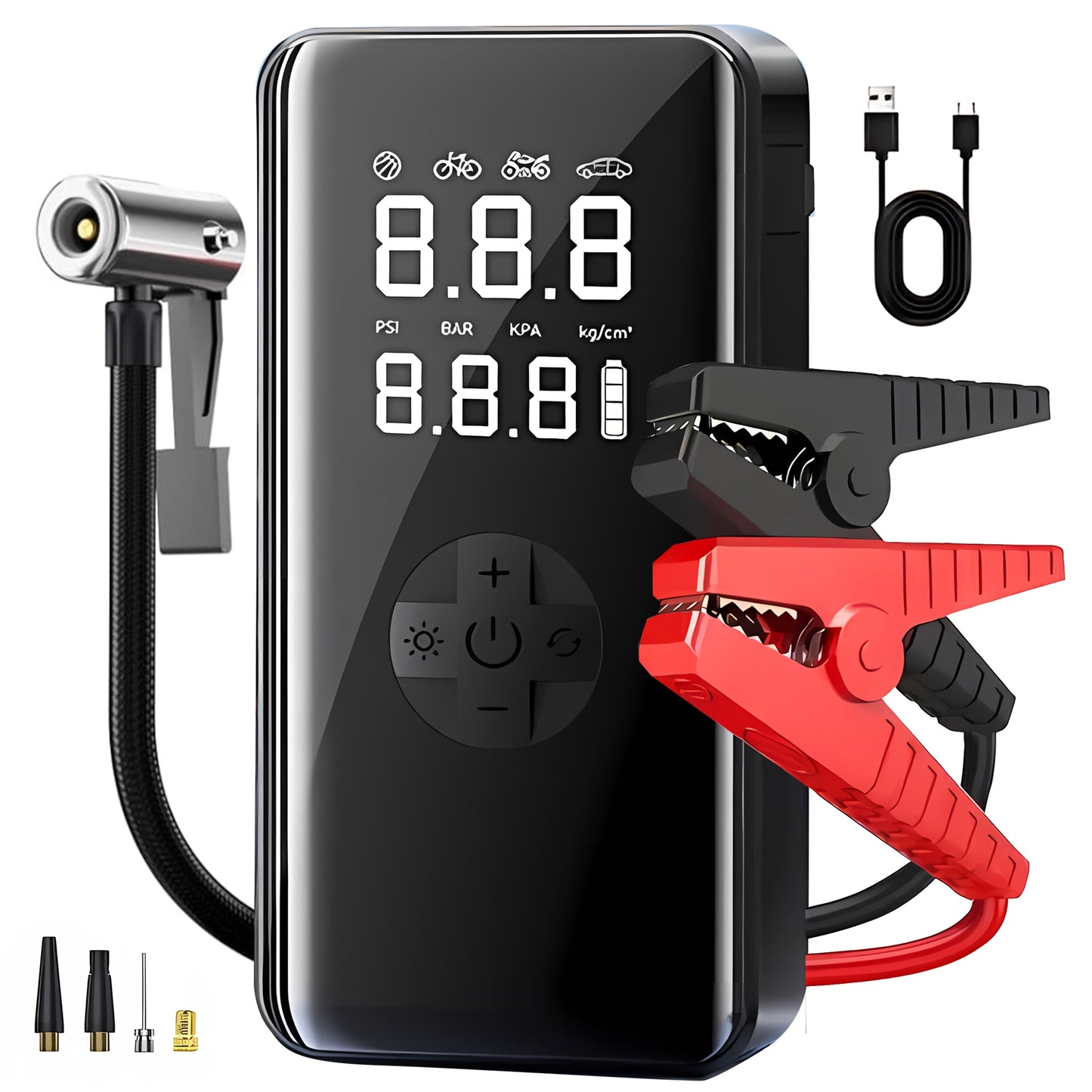 Car Battery Starter Kit with Air Compressor (7-in-1) TM