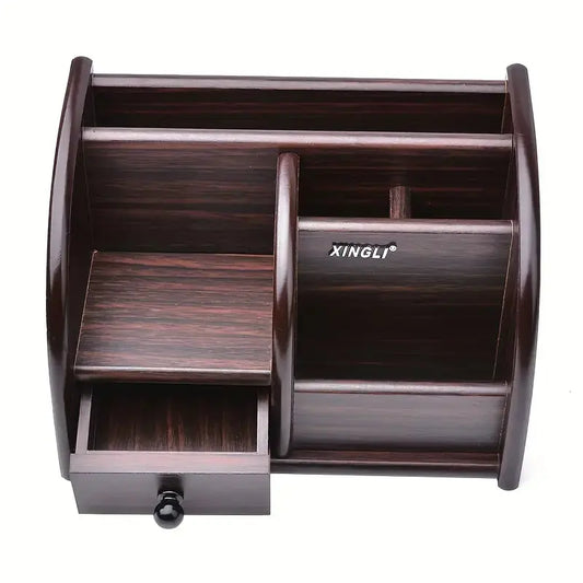 Wooden Desk File Organizer with Drawer-0