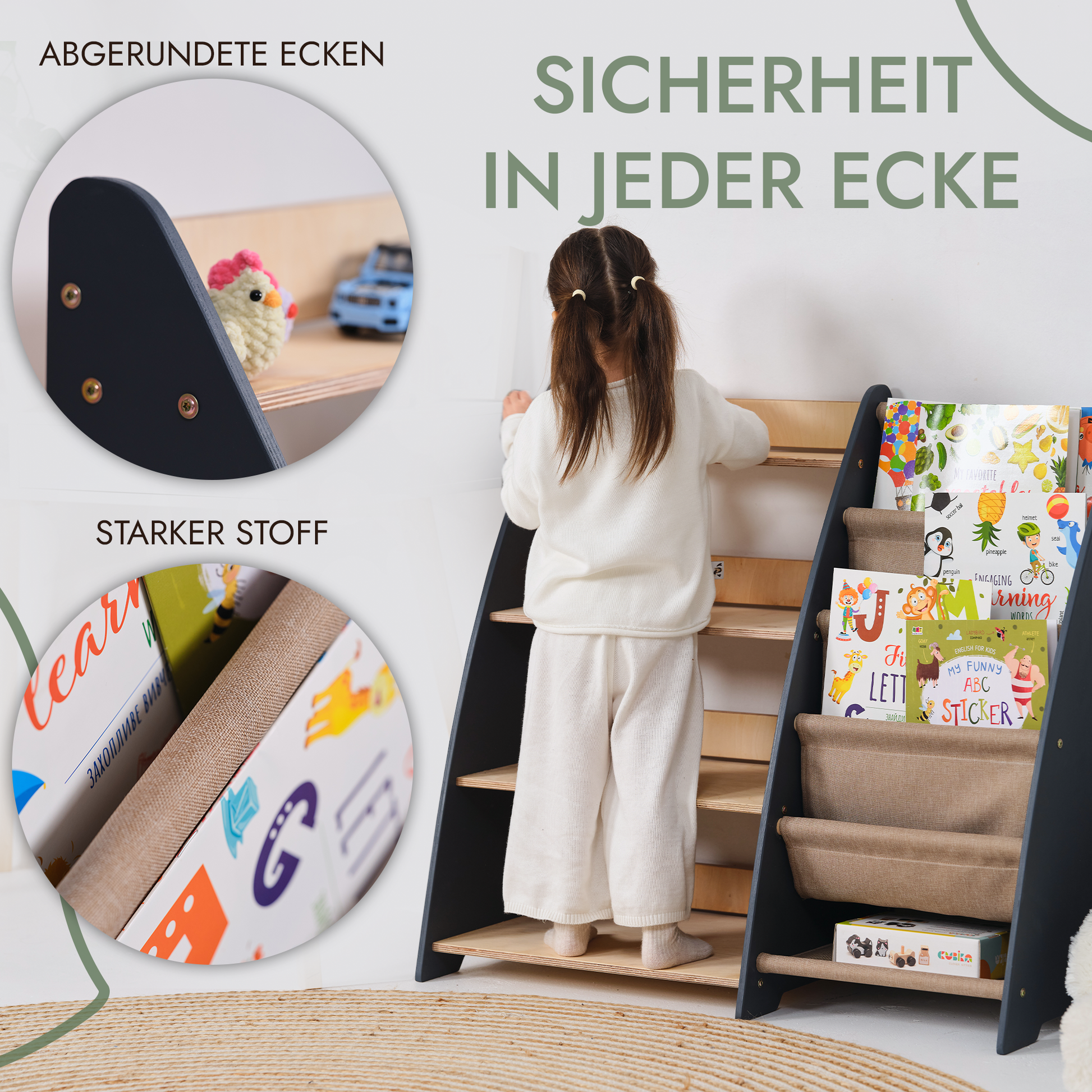 2in1 Montessori-Regal für Kleinkinder – Bücher & Spielzeug Goodevas Deutschland