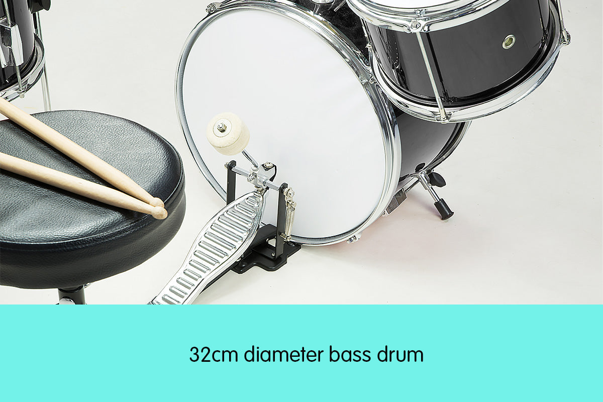 NNEDPE Children's 4pc Drum Kit - Black NNEDPE