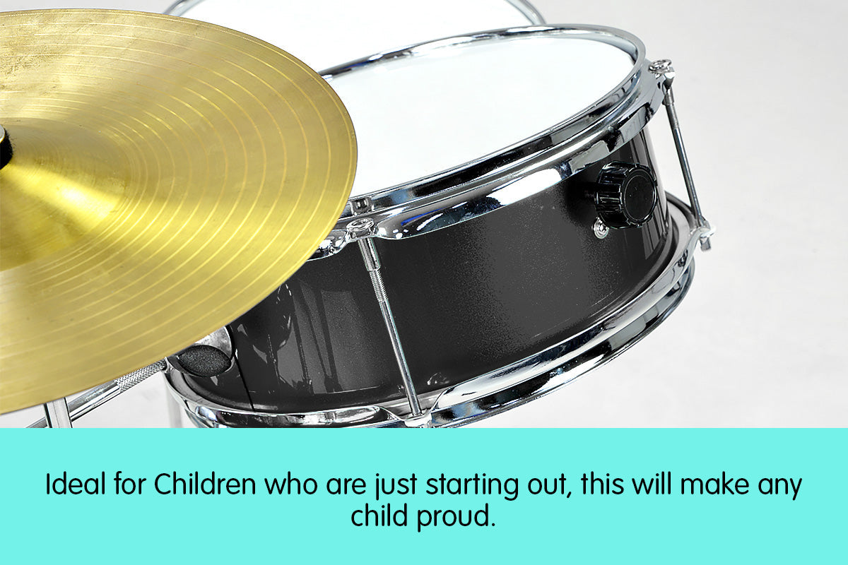 NNEDPE Children's 4pc Drum Kit - Black NNEDPE
