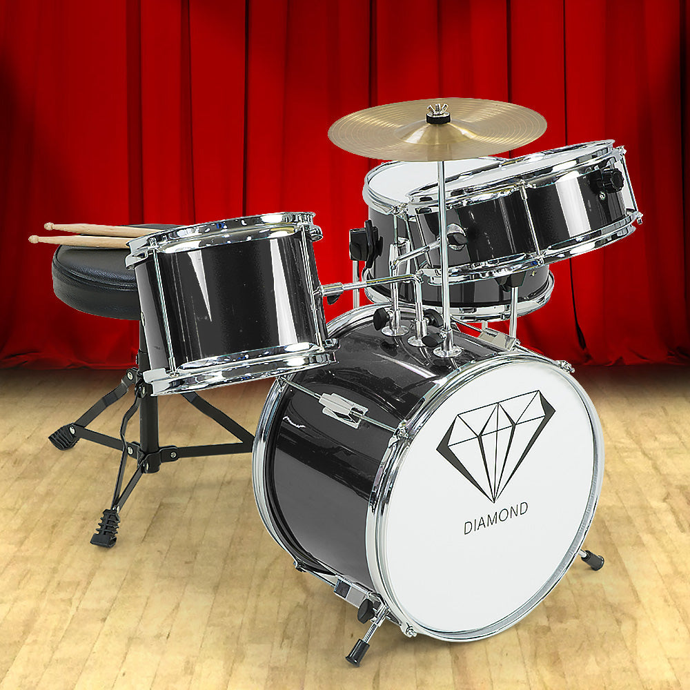 NNEDPE Children's 4pc Drum Kit - Black NNEDPE
