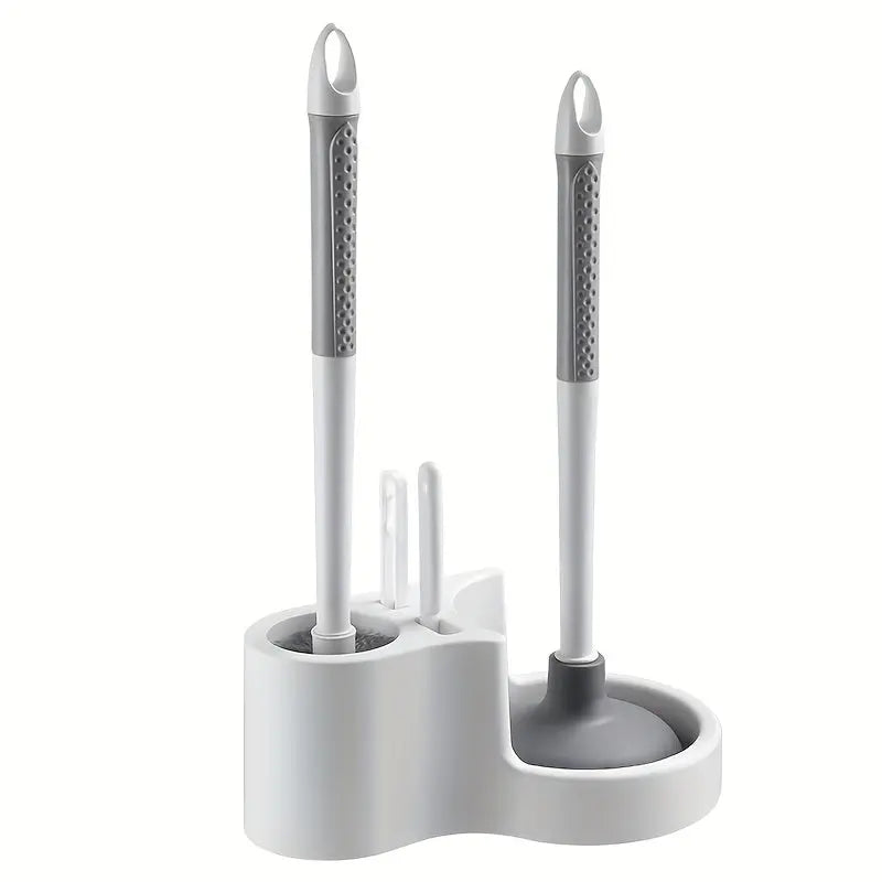 4-in-1 Wall-Mounted Toilet Brush Set-0