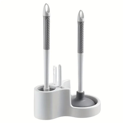4-in-1 Wall-Mounted Toilet Brush Set-0