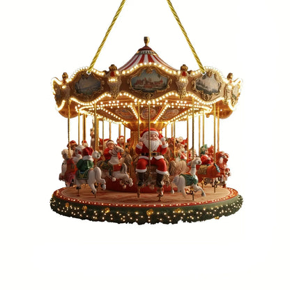 Santa Claus Carousel Acrylic Sun Catcher –  Hanging Decor-0