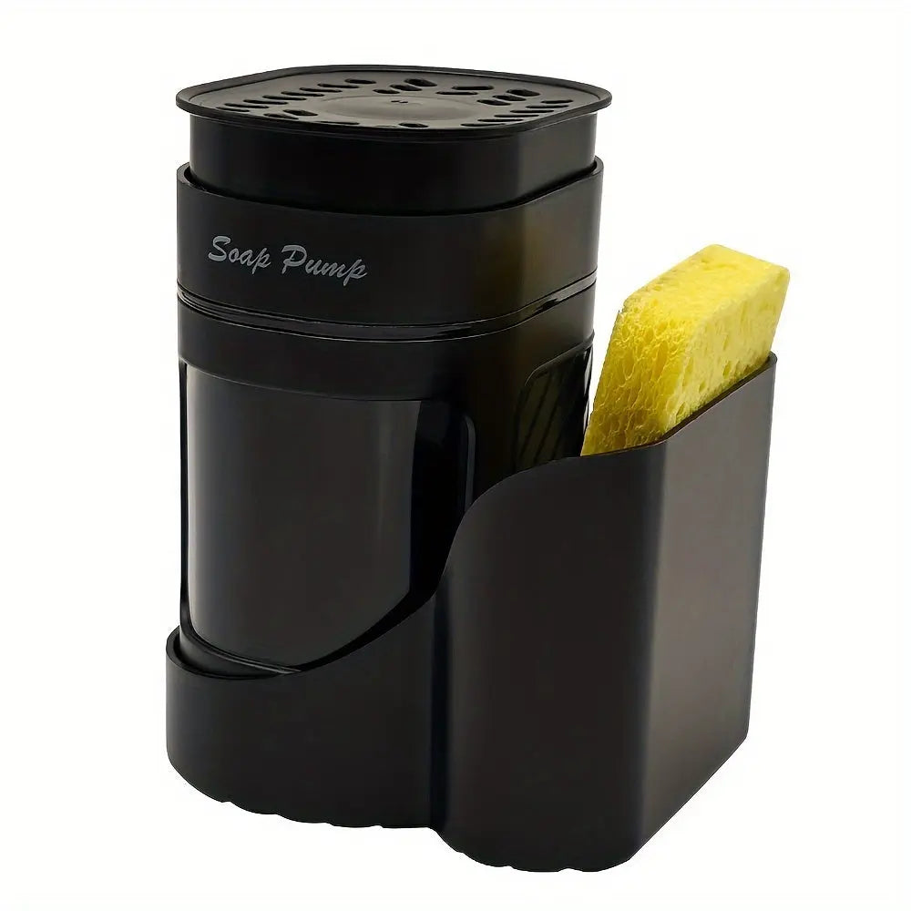 Oval Soap Dispenser with Sponge Holder-3
