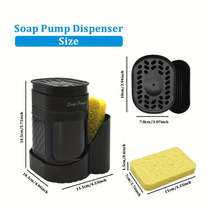 Oval Soap Dispenser with Sponge Holder-2