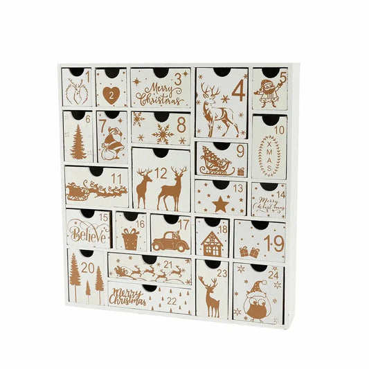 Christmas Wooden Advent Calendar with 24 Drawers-0