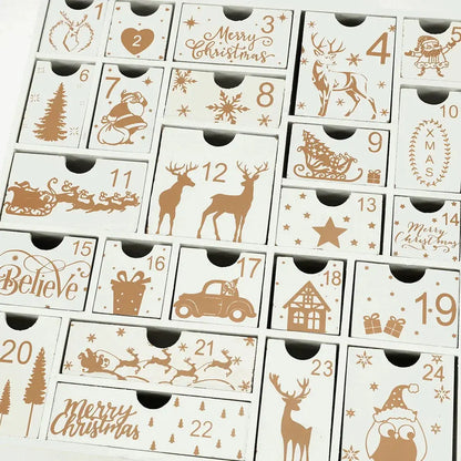 Christmas Wooden Advent Calendar with 24 Drawers-1