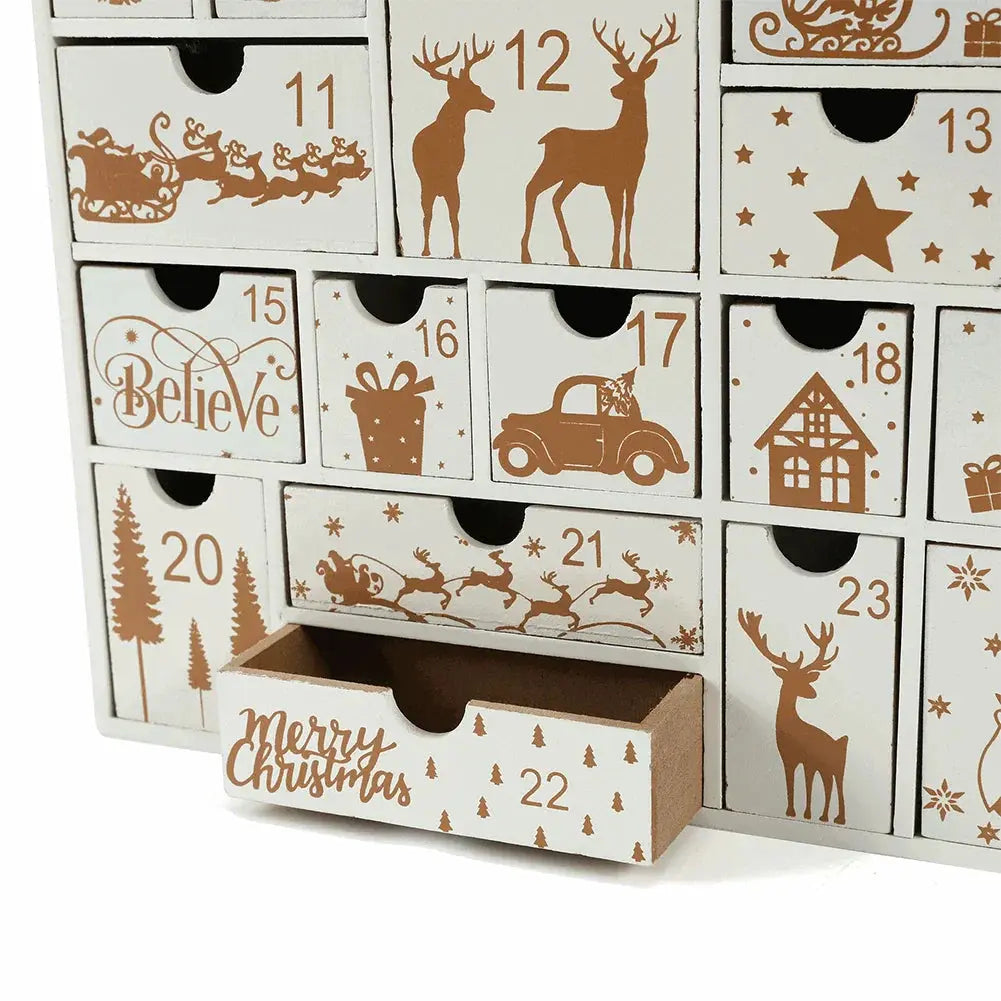 Christmas Wooden Advent Calendar with 24 Drawers-2