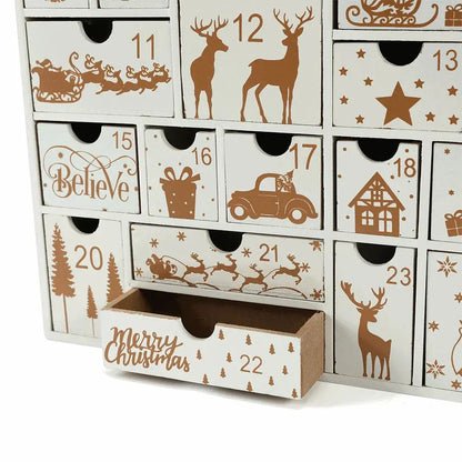 Christmas Wooden Advent Calendar with 24 Drawers-2