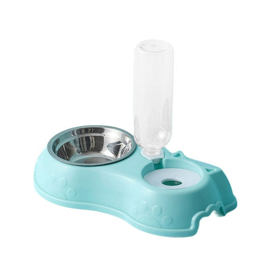 500ML Dog Bowl Cat Feeder Bowl With Dog Water Bottle Automatic Drinking Pet Bowl Cat Food Bowl Pet Stainless Steel Double 3 Bowl OBA