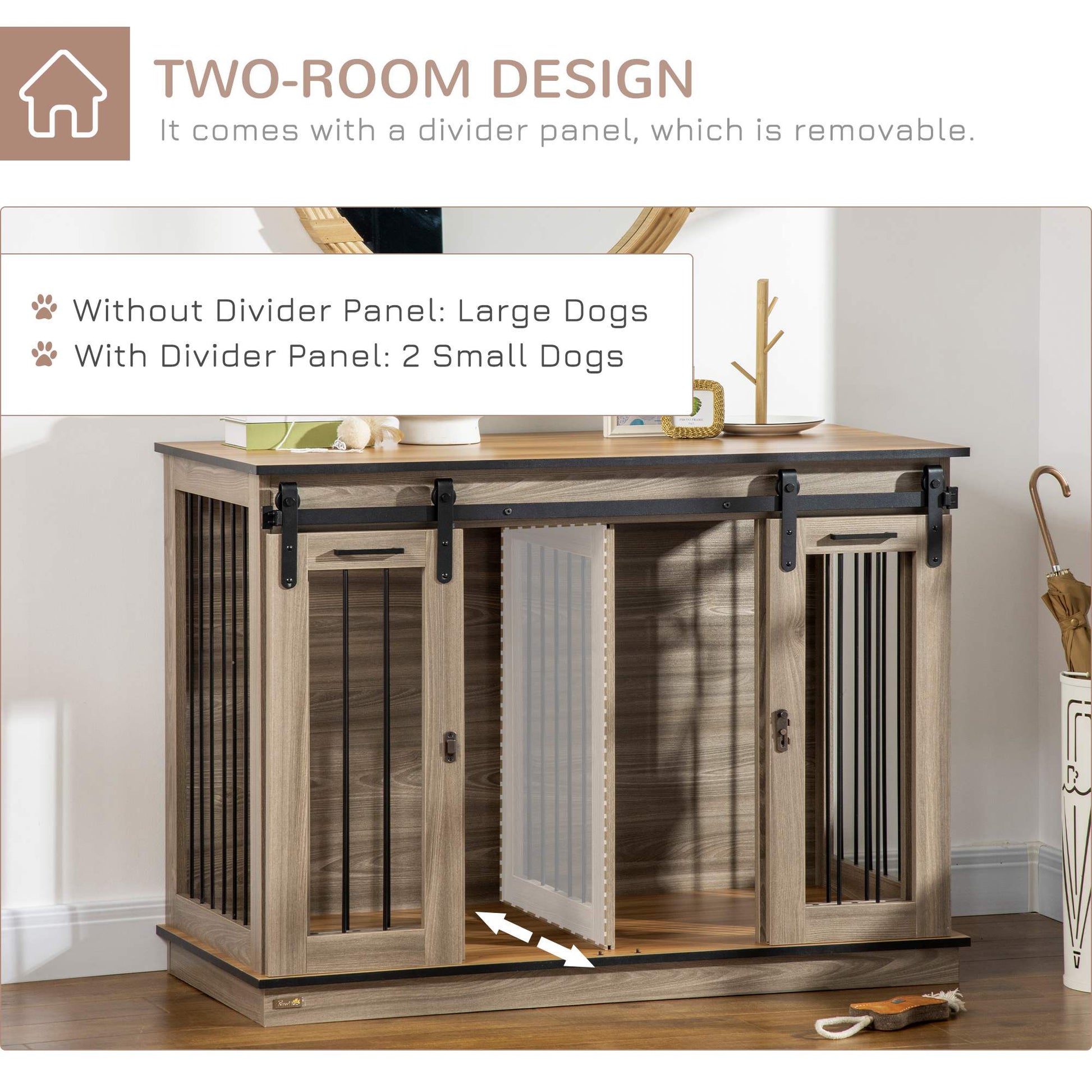 Dog Crate Furniture for Large Dogs, Double Dog Cage for Small Dogs AOSOM
