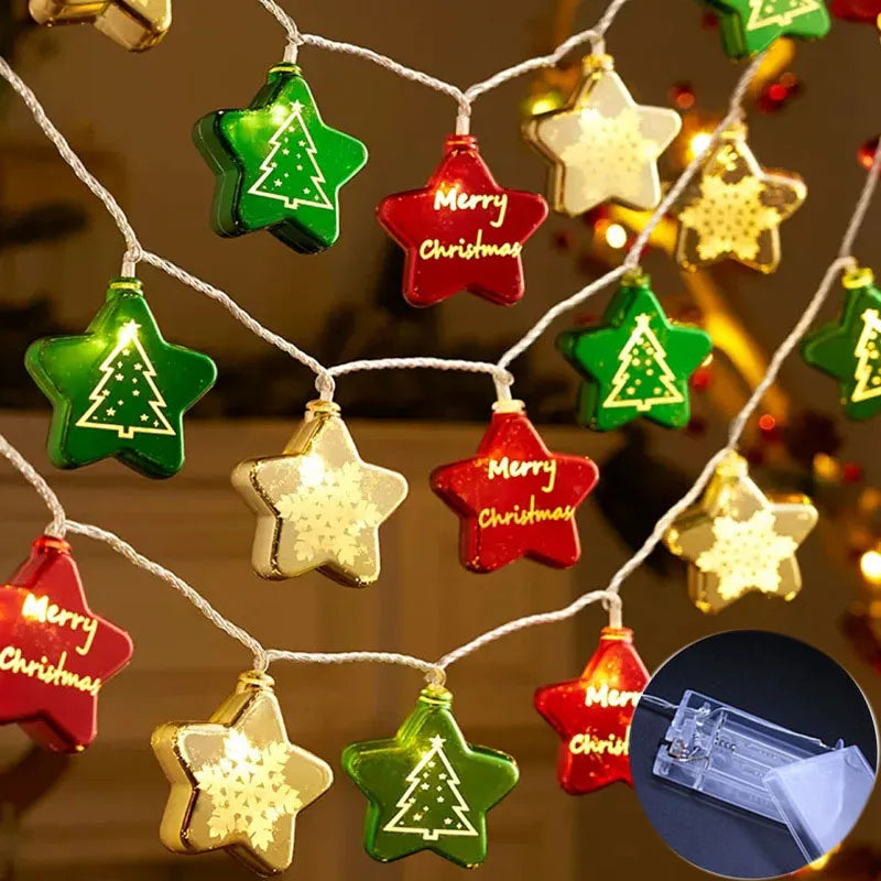 Twinkling Christmas LED Lights String - Festive Star - 2M/10LED OBA