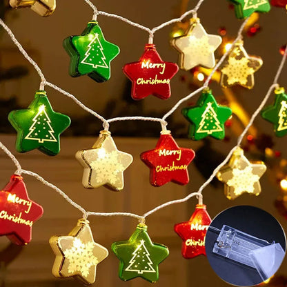 Twinkling Christmas LED Lights String - Festive Star - 2M/10LED OBA