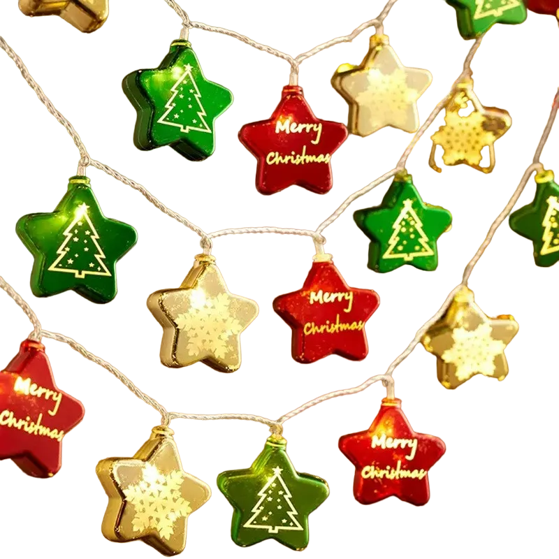 Twinkling Christmas LED Lights String - Festive Star - 2M/10LED OBA