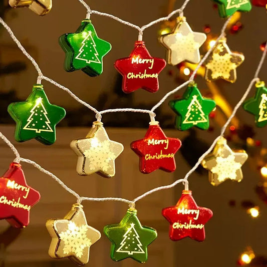 Twinkling Christmas LED Lights String - Festive Star - 2M/10LED OBA