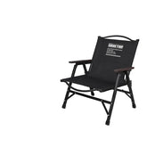 Outdoor Folding Chair Kermit-Style with Oak Armrests Black-0