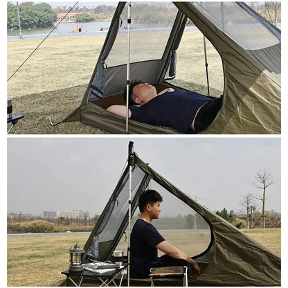 Airy 1 Mesh Tent Backpacking Shelter with Dual Doors Green-3