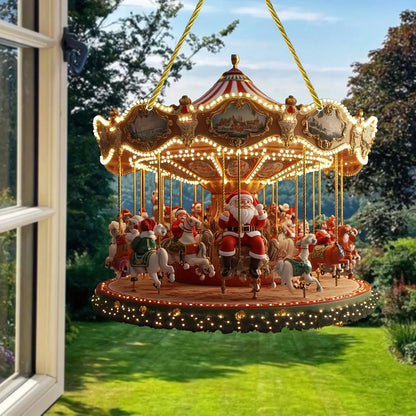 Santa Claus Carousel Acrylic Sun Catcher –  Hanging Decor-2