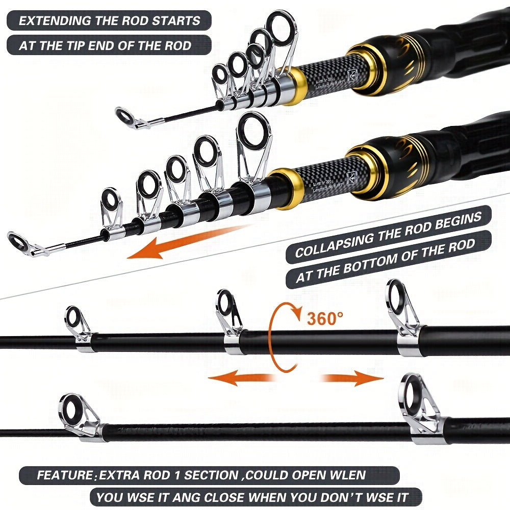 Fishing Rod Reel Combo Kit with Lures and Bag TM
