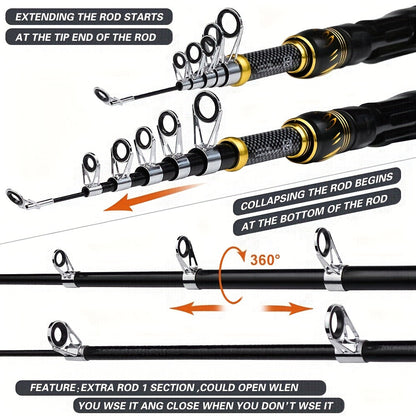 Fishing Rod Reel Combo Kit with Lures and Bag TM
