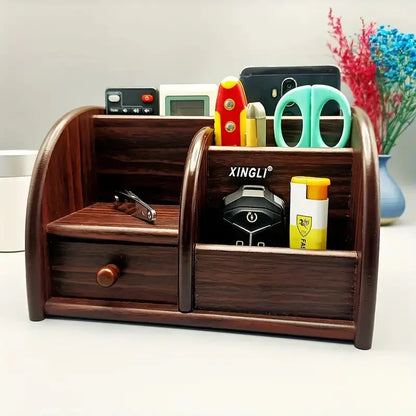 Wooden Desk File Organizer with Drawer-1