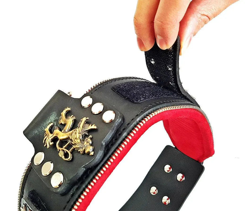 The unique "General" leather dog collar for big dogs BESTIA