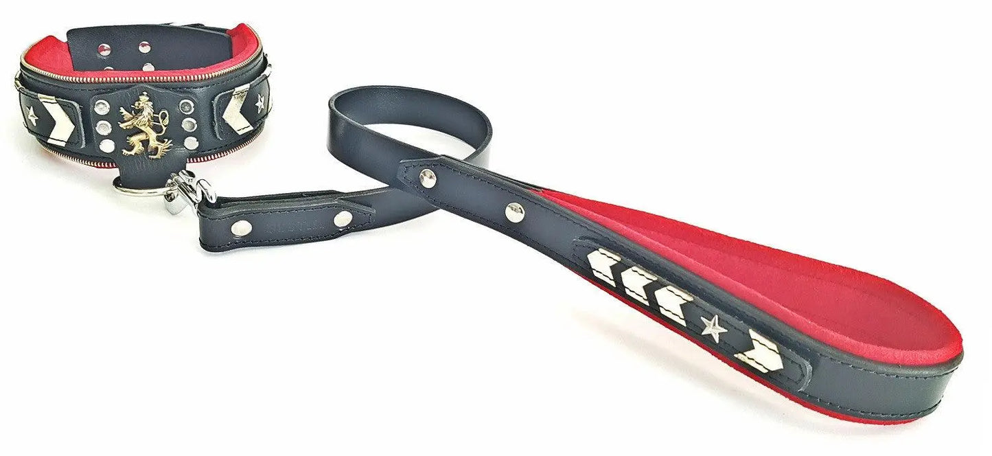The unique "General" leather dog collar for big dogs BESTIA