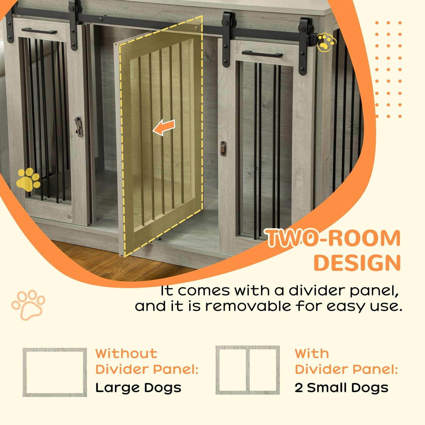 Dog Crate Furniture for Large Dogs, Double Dog Cage for Small Dogs AOSOM