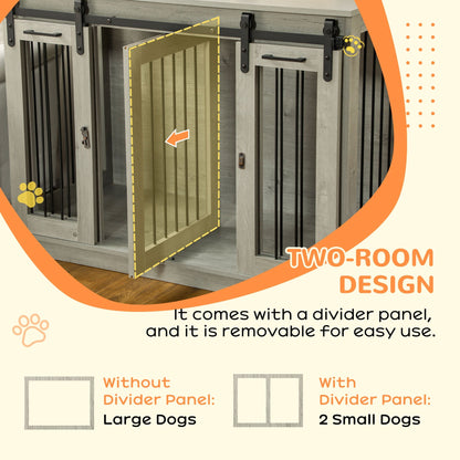 Dog Crate Furniture for Large Dogs, Double Dog Cage for Small Dogs AOSOM